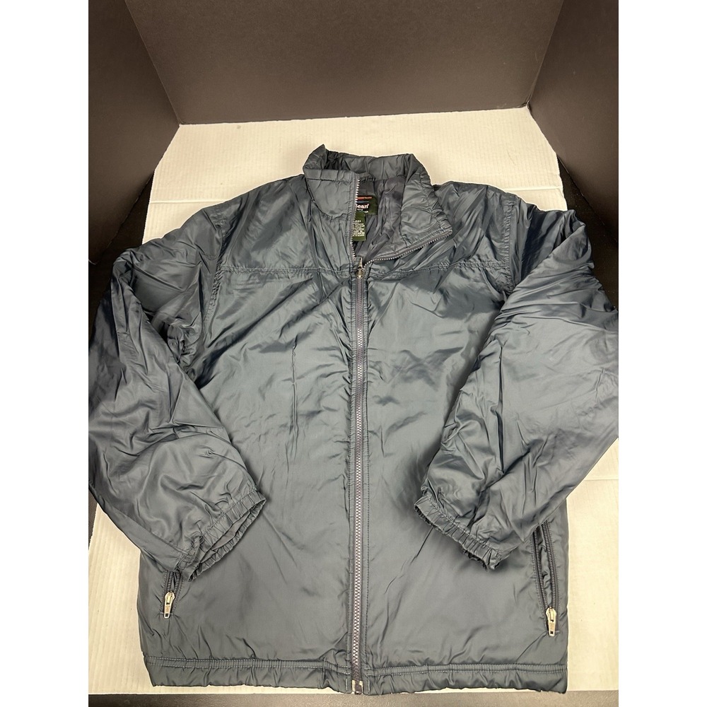 VTG LL Bean Jacket Men's Medium Blue Full Zip Insulated Bomber Outdoor Outfitter